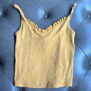 Yellow ruffled tank